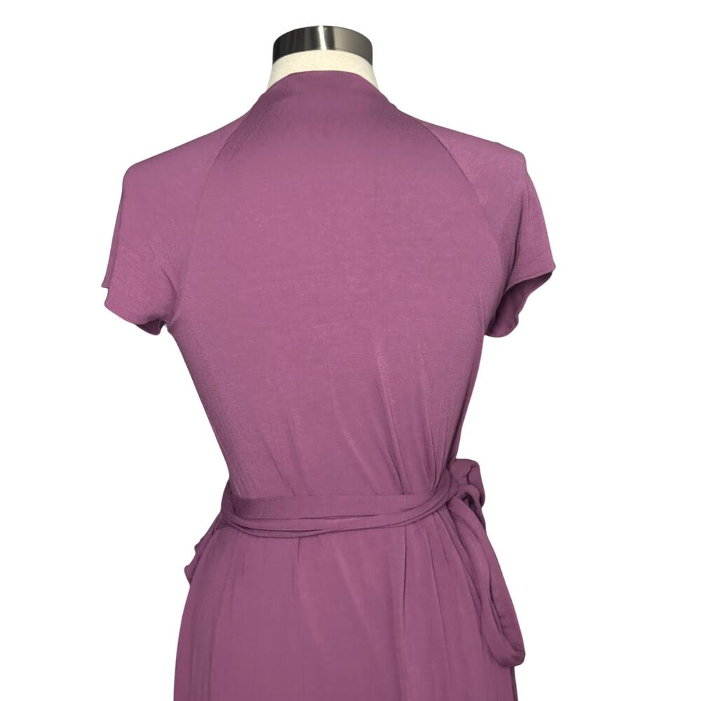 Banana Republic Purple Ruffle Wrap Dress Women's M Petite Romantic - Picture 6 of 9